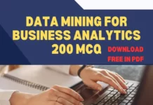 DOWNLOAD PDF ON LATEST MCQ ON DATA MINING FOR BUSINESS ANALYTICS Download MCQ in PDF for Data Mining for Business Analytics